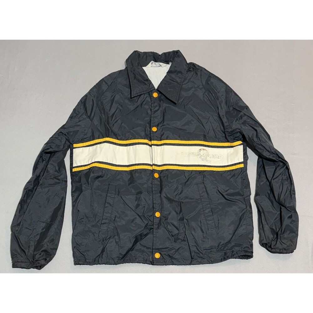 Vintage NFL Stahl Urban Pittsburgh Steelers Jacket Black Full Snap Medium